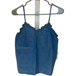 a.n.a Blue Ruffled Crop Camisole